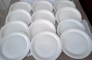 VTG BUFFALO CHINA (12) RESTAURANT WARE 7" DESSERT BREAD PLATES OFF WHITE - Picture 1 of 2