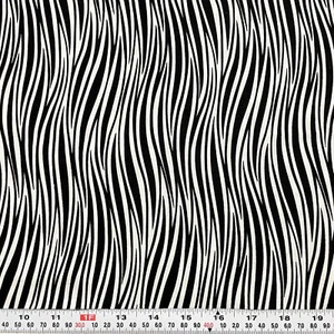 Zebra Stripes Faye Burgos Marcus Fabrics Black & White Cotton Remnant 19" x 43" - Picture 1 of 2