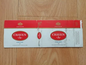 opened empty cigarette hard pack-84 mm-Canada-Craven "A"-25 cigarettes - Picture 1 of 1