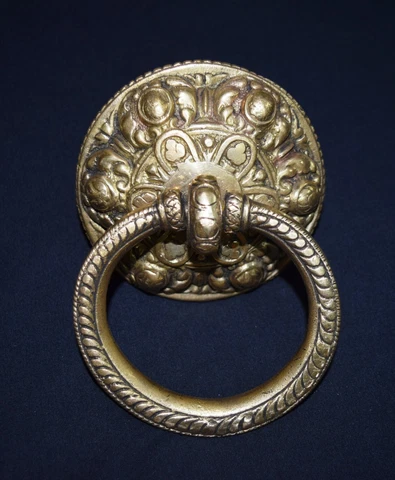 Tibetan Solid Brass Heavy Door Knocker Hand Craved Home Front Doorbell CA19 Cover