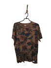 Denim & Supply Ralph Lauren Brown Floral Short Sleeve T-Shirt Cotton Men Size: L
