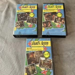 Dad's Army X 3 VHS BBC Video ‘Mums Army’ ‘Man Hunt’ & ‘Deadly Attachment’ - Picture 1 of 5