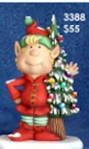 Pick 1 of 3 Elf Elves Gnome w/ Tree Ready To Paint  Unpainted Ceramic Bisque  - Picture 1 of 3