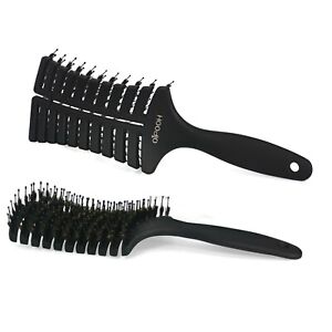US New Women Men Curved Vented Bristle Styling Hair Brush Hairbrush Style Comb