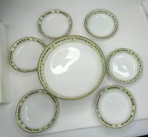 De Colección Floral Pintado a Mano Nipón 7 Piezas Servir Patas Cuenco y 6 Cuencos Pequeños - Imagen 1 de 7