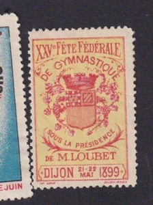 Ancienne vignette étiquette timbre France BN179452 Gymnastique Dijon 1899 - Picture 1 of 1