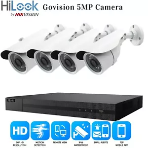 Hikvision 5MP KIT SISTEMA TVCC CCTV CASA TELECAMERA DI SICUREZZA ESTERNA 4CH DVR DISCO RIGIDO UK - Foto 1 di 19