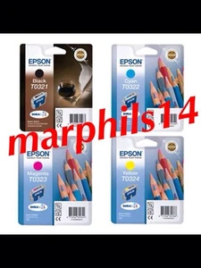T0321 T0322 T0323 T0324 Satz Original EPSON Tintenpatronen. 4 insgesamt - Bild 1 von 6