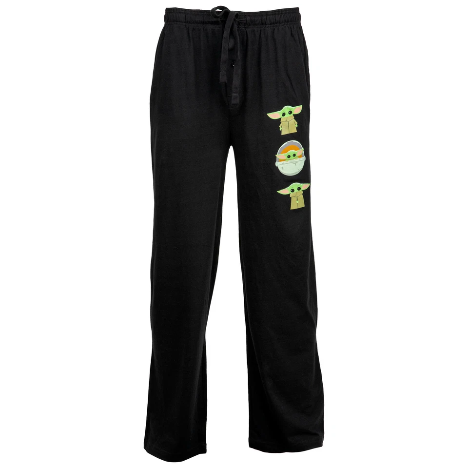 Pantalones de dormir unisex negros Star Wars The Mandalorian The Child Character Foto 1 de 1