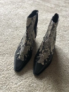 western leather python print boots UK7/US9 - Picture 1 of 4