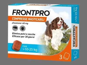 Frontline FrontPro 10-25 Kg Antiparassitario Cani contro Pulci Zecche 3 Compress - Foto 1 di 1