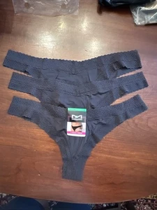 Panty Tanga Maidenform V-Back Negro Grande 7-3 Pares - Imagen 1 de 8