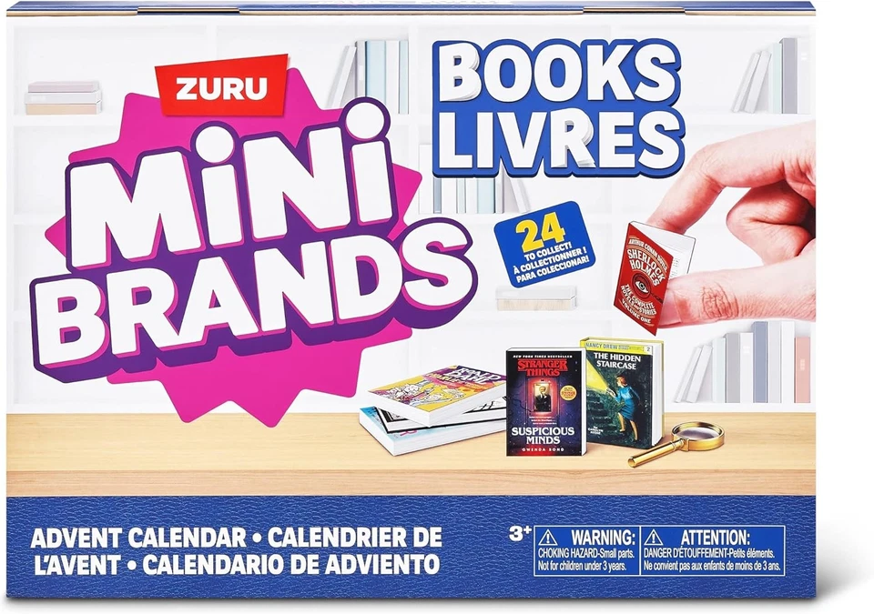 Mini Brands Books Advent Calendar by ZURU Collectible Seasonal Toys for Girls