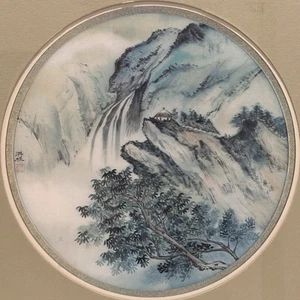 Chinesisches Landschaftsgemälde auf Seide, signiert, seltene traditionelle asiatische Kunst Geschenke - Bild 1 von 11