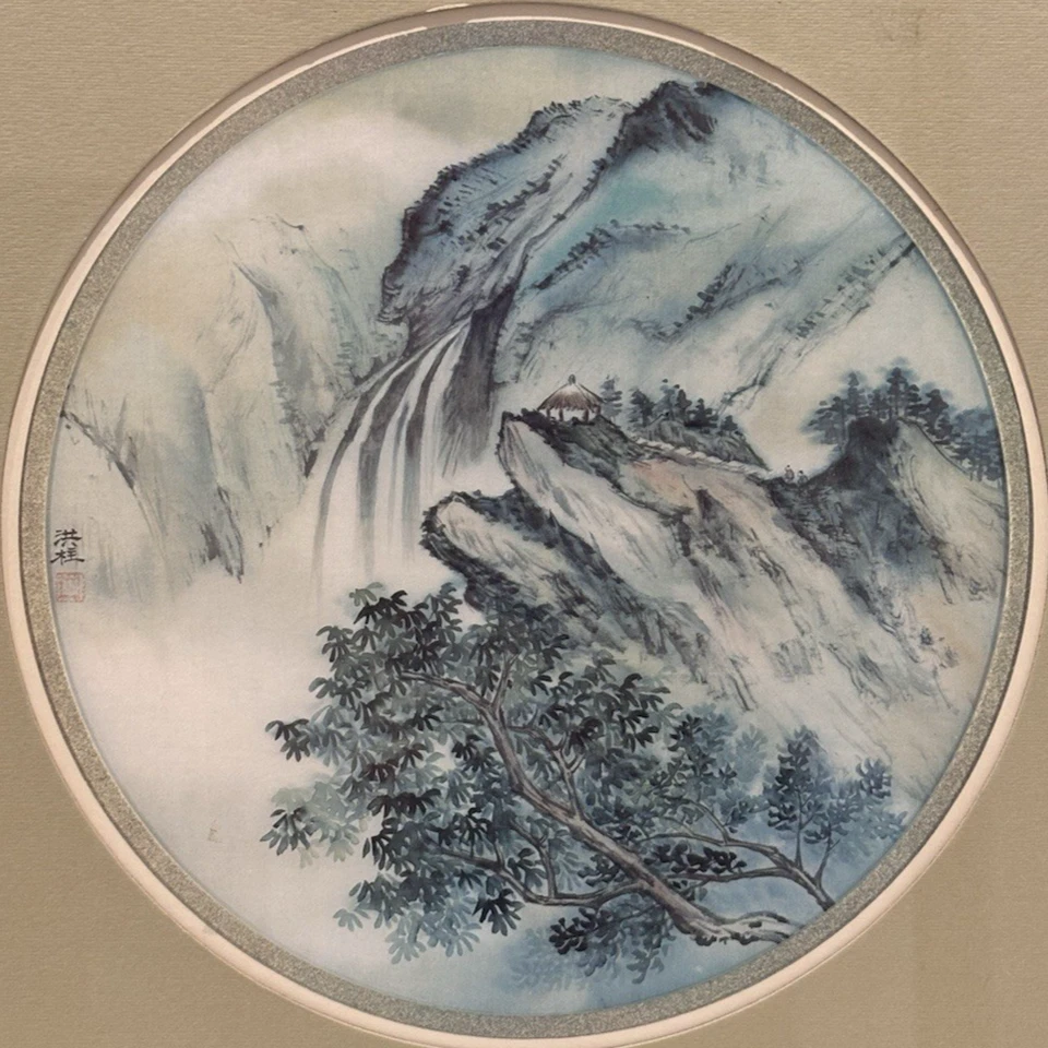 Chinese Landscape Painting on Silk, Signed, Rare Traditional Asian Art Gifts - Image 1 of 4