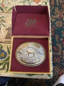Gist Silversmiths SLV Fair Breeding Beef Grand Champion Belt Buckle New In Box - Picture 1 of 17