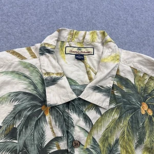 Tommy Bahama Palmenmuster Knopfleiste Camp Hemd Tropical Herren Größe L 100% Seide - Bild 1 von 5