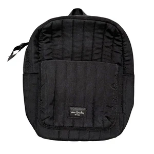 Vera Bradley einfarbig schwarz gesteppt Mikrofaser Baumwolle Mini Rucksack Handtasche Rucksack - Bild 1 von 6