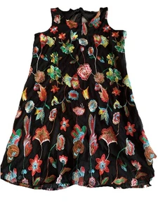 MSK Ladies Petite Medium Embroidered Floral Dress - Picture 1 of 3
