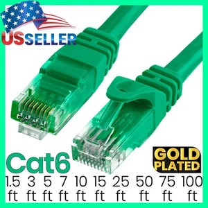 LOTE de cables de conexión verde Cat6 Ethernet RJ-45 Cat6 cable Internet LAN cable de red - Imagen 1 de 16