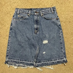 Vintage Levis 1997 Orange Tab Distressed Denim Jorts 31W - Picture 1 of 8