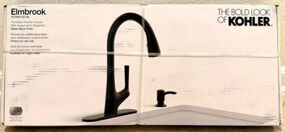 Kohler Elmbrook Faucet - Matte Black Finish With Soap Dispenser BL NEW - Image 1 of 4