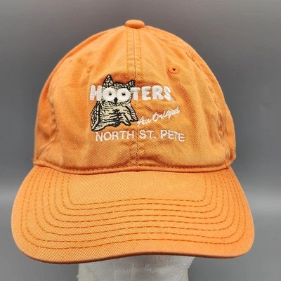 Sombrero Hooters North St. Pete Florida Naranja Flex Ajustado Gorra Bordada Foto 1 de 4