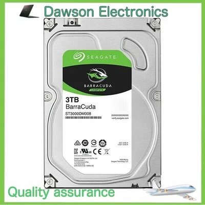 Seagate ST3000DM008 BarraCuda 3TB Internal 3.5" Hard Drive SATA 7200RPM 6Gb 64M - Image 1 of 3
