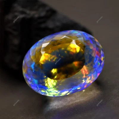 Rainbow Color Best Mystic Quartz 213.35 Ct CERTIFIED Natural Oval Cut Gemstone - Image 1 of 4