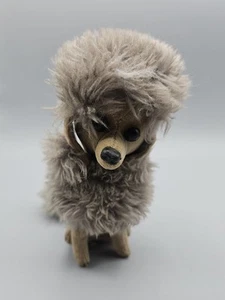 VTG 1966 Stuffed Poodle Dog Kamar Japan Grey Velvet Plush miniature 6.5” - Picture 1 of 9