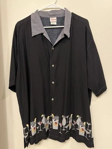 Vintage Disney Store Shirt Mens XL Mickey Cocktail Drink Button Up Camp 90s - Picture 1 of 7