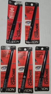 Revlon So Fierce! Chrome Ink Liquid Liner 0.03 oz Sealed 901 - Gunmetal 5pcs NEW - Image 1 of 3
