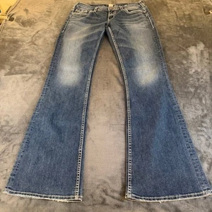 Silver Jeans Aiko Bootcut Denim Jeans Dark Wash Contrast Stitching Womens 31x35" - Picture 1 of 14