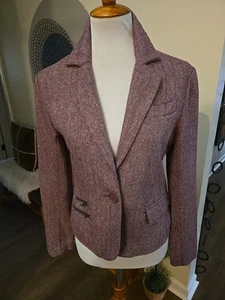 Blazer con un bottone foderato in lana colore vino Taunt, Jr. M - Foto 1 di 5