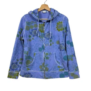 Fresh Produce Sweatshirt Jacket Womens Size Small Floral Print Hoodie Full Zip - Picture 1 of 5