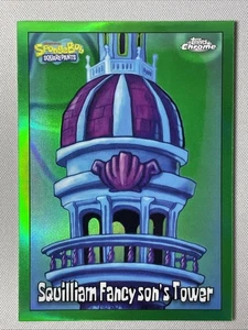 2025 Topps Chrome SpongeBob Squilliam Fancyson's Tower Kelp Green Refractor #177 - Bild 1 von 2