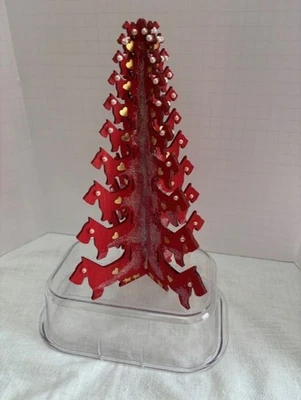 Ручной работы красный деревянный 3D Рождественская елка 10 SCOTTIES вертикально сделать каждую сторону - Изображение 1 из 4