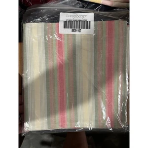 Longaberger Basket CABANA STRIPE Fabric 36" Table Square Cloth Fabric Pastel NEW - Picture 1 of 1