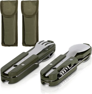 KS-11 2 Stück Outdoor Bundeswehr Besteck Edelstahl Campingbesteck Essbesteck Set - Bild 1 von 12