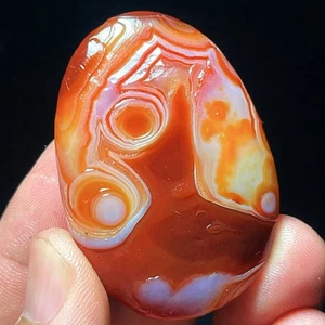 TOP 34G Mongolia Polished Silk Banded Lace Agate Crystal Stone Madagascar L5844 - Picture 1 of 8