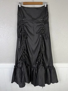 Renaissance Goth Vamp Victorian Skirt Sz M Black 3-Way Corset Lace-up Steampunk - Picture 1 of 14
