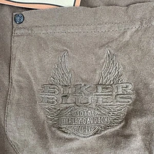 Men's Harley-davidson Shirt Brown Long Sleeve Biker Blues NWT Medium Pocket - Picture 1 of 8