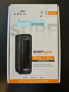 ARRIS SURFboard SBG10 DOCSIS 3.0 16 x 4 Gigabit Cable Modem/AC1600 Wi-Fi Router  - Picture 1 of 2