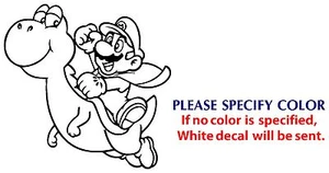 MARIO & YOSHI Game Movie TV Funny Vinyl Sticker Decal Car Window Bumper Wall 9" - Picture 1 of 3