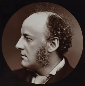 Photo SIR JOHN MILLAIS PORTRAIT C1890 VICTORIAN Magic Lantern Slide WOODBURY - Picture 1 of 5
