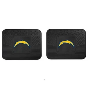 NFL Los Angeles Chargers Fan Mats Heavy Duty Vinyl Car Truck Rear Floor Mats 2pc - Picture 1 of 3