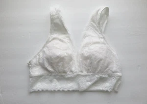 (#B-088)Aerie Wimpern Spitze gepolstert Plunge Bralette Gr. M/M weiß - Bild 1 von 5