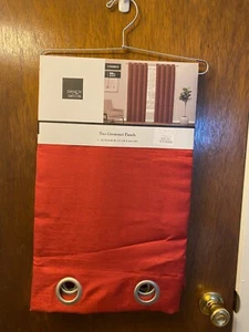 Design Decor - Two Grommet Panels Red Chili Textured Silk - 54 x 96 x in - Picture 1 of 4