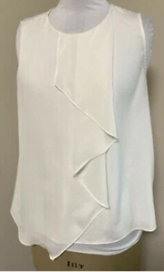 Weißes ärmelloses Rüschen-Tanktop Shirt Damen 3.1 Phillip Lim Target Größe Small EUc - Bild 1 von 3