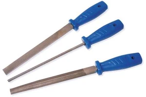 Lot de 3 Limes à métaux Râpe Plate Ronde Demi-ronde Manche PVC Lame Acier - Imagen 1 de 1